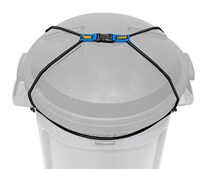 Trash Can Lock - Large - Fits 45 Gallon Trash Cans - Perfect for Dogs, Raccoons, Opossums - Bungee Cord Design Makes Install Simple (Trash Can NOT Included) - size: Large 40-60 Gallon