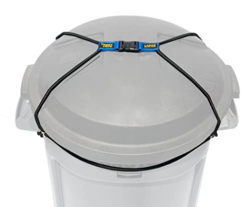Trash Can Lock - Large - Fits 45 Gallon Trash Cans - Perfect for Dogs, Raccoons, Opossums - Bungee Cord Design Makes Install Simple (Trash Can NOT Included) - size: Large 40-60 Gallon