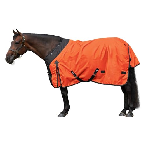 Classic II Surcingle Horse Turnout Blanket | Contour Collar | Horse Blankets for Winter Waterproof | 1200D Ripstop Durability | Winter Horse Blanket - color: Orange, size: Horse Size 68, style: Heavy Weight (380 gm)