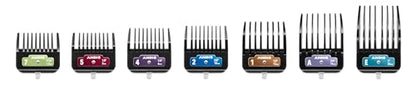 Andis 562014 Premium Clip Animal Comb Set – Built with Plastic, Includes 7 Color Coded Combs of Different Sizes, Metal Clip to Attach Comb - Fits Ultra Edge & Ceramic Edge Blades, Multicolor - style: New Version