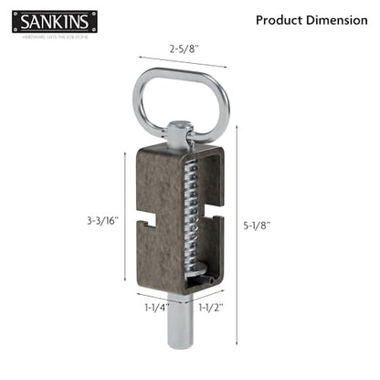 5-1/8'' Trailer Gate Latch, Weld-On Spring Latch Lock, Heavy-Duty Trailer Latch with Plain Tube, Spring Loaded Latch for Utility Trailer Gate, Pack of 2 - size: 5inch