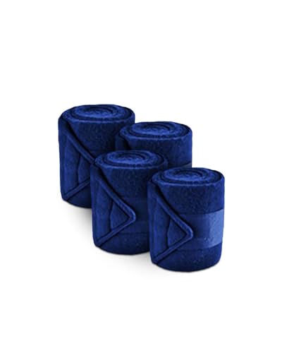 Fleece Polo Leg Wraps for Horses - Premium Thickness and Quality Including Storage Bag - color: Navy