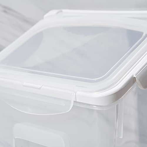 HANAMYA 10 Liter / 20 lbs Rice Storage Container with Measuring Cup, BPA free, For Rice | Grain | Pet Food | Flour, 2 counts, Clear