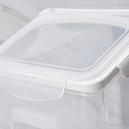 HANAMYA 10 Liter / 20 lbs Rice Storage Container with Measuring Cup, BPA free, For Rice | Grain | Pet Food | Flour, 2 counts, Clear