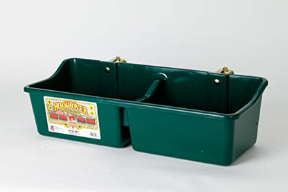 Little Giant® Portable Feeder with Divider | Livestock Feeder | Heavy Duty Mountable Feeding Trough for Livestock & Pets | Made in USA | 16 Quarts | Green - color: Green