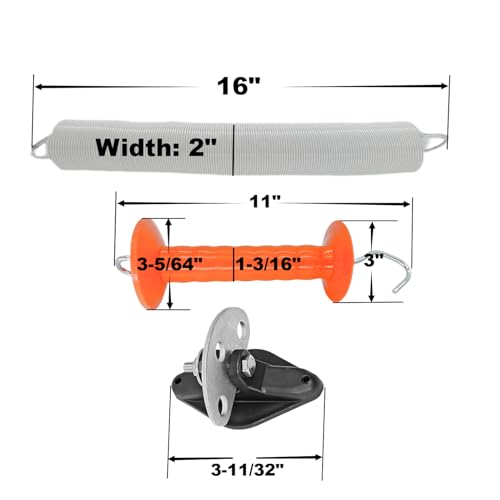 24ft Electric Fence Gate Handle Kit with Spring & 3-Way Anchor