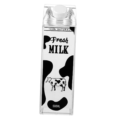 Cabilock Printed Milk Bottle 8.07In Leakproof Milk Storage Container Compact Beverage Jug for Cold Drinks Juice Tea Portable Travel and Refrigerator Use