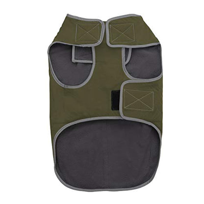 Jacket for All Dogs, Fleece-Lined, Waterproof Doggie Vest, Reflective Pet Parka (2200) (XX-Small, Brown) - color: Brown, size: XX-Small