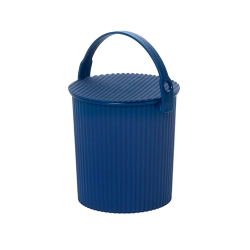 Hachiman Micro Bucket, 0.18 Gallon Heavy Duty Bucket with Lid & Handle | Hands-Free Filling, Easy to Stack and Store, Indoor Outdoor Use, Navy - color: Navy, size: Micro