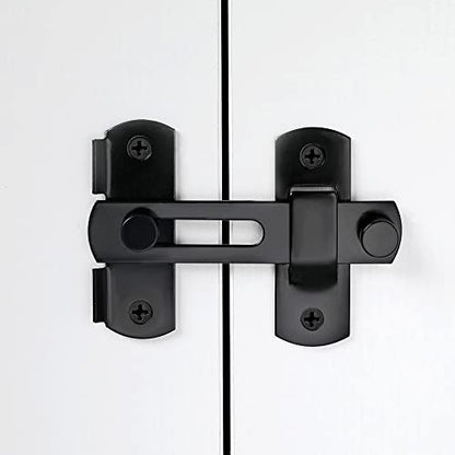2 Packs Black Stainless Steel Barn Door Latch Bi-fold Door Lock - color: Black