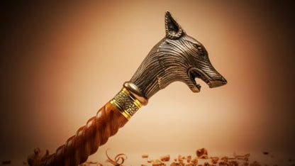 Handmade Solid Brass Head Handle Vintage Style Antique Wooden Walking Stick Cane Gift (3 Fold Wooden Walking Cane) - style: Fox walking handle Stick