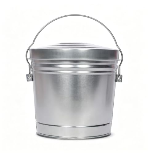 6 Gallon Galvanized Steel Locking Lid Storage Can, Airtight Rodent Proof Metal Bin for Pet Food Seed Dry Goods Storage