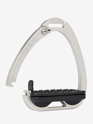 LeMieux Vector Control Stirrup - New Generation - Spring Loaded Hinged Arm - Cross Track Grip Surface - color: Aluminium