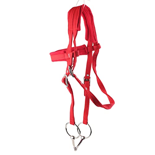 JTLB Horse Bridle English Bridle Horse Bridle Rein Harness Headstalls with Soft Cushion Red
