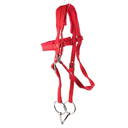 JTLB Horse Bridle English Bridle Horse Bridle Rein Harness Headstalls with Soft Cushion Red