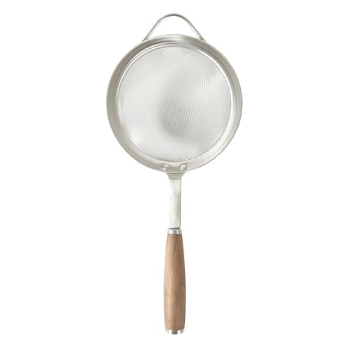 Sur La Table Kitchen Essential Stainless Steel W/Walnut Handle 5.5 Inch Mesh Strainer and Sifter
