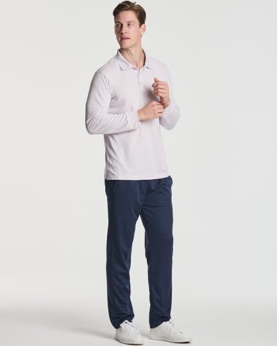 3 Pack Mens Long Sleeve Polo Shirts Dry Fit Golf Work Casual Collared Tops - color: Set 9, size: 3X-Large