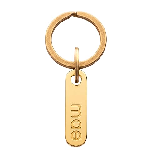 Solid Brass PET TAG - Modern, Minimal Pet IDs. Durable, Lifetime Tags with deep Cut Text. Includes Space for Two Phone Numbers. (Short) - style: Short