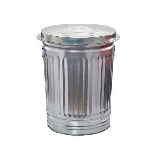Steel Trash Can 31-Gallon with Tight LidDry Storage Bin for Yard, Pet Food & Farm Use