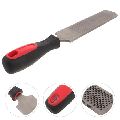 Hoof Rasp File Carbon Steel Farrier Rasp with Coarse and Fine Sides Non Slip Handle Hoof Maintenance Tool for Horse Goat Cow Donkey Trimming