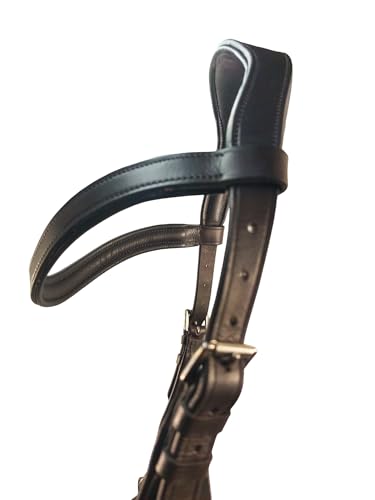 Pressure Relief Comfort Ergonomic Horse Bridle Havana Brown | Ergonomic | Comfortable | Durable (Bridle + Leather Reins, Full/Horse)