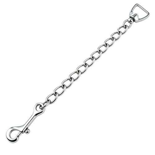Horse Lead Chain, Heavy Duty Stud Chain with Swivel Snap, Nickel Plated