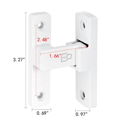 White 90 Degree Barn Door Lock ，Right Angle Door Lock Latch - color: White_90 Degree