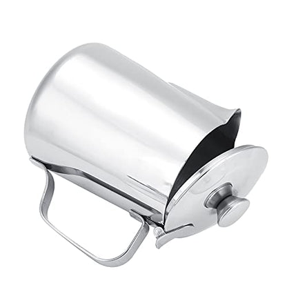 Ejoyous Stainless Steel Milk Frothing Pitcher, Coffee Cup Mug Milk Frothing Pitcher Jug with Lid for Latte Coffee Art Office Kitchen (600ml)
