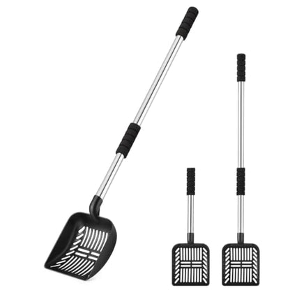 Yangbaga Metal Cat Litter Scoop: 32.3in Long Handle Litter Scooper - color: black shovel