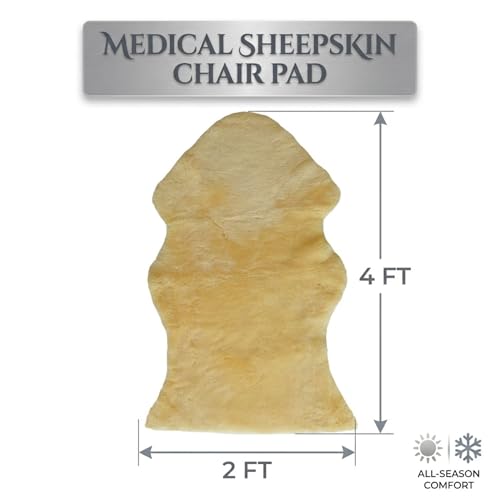 Natural Medical Sheepskin Pad, Non-Slip Back, Natural, 26 x 46 in, 1 Pack - color: Natural, size: 26x46 Inch (Pack of 1)