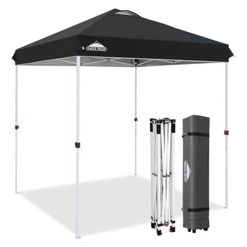 EAGLE PEAK 6.6x6.6 Pop Up Canopy Tent Easy Up Canopy Outdoor, Black - color: Black, size: 6.6x6.6