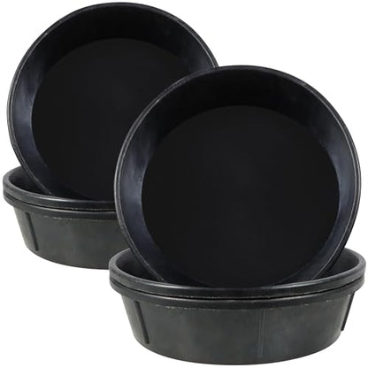 6Pcs Rubber Feeder Pan 3 Gallon/12 Quart Heavy Duty Rubber Horse Feed Bucket, Deep Rubber Feeding Water Bowl Chicken Dust Bath Tub Container for Livestock Goat Pig Dog Duck Fram Small Animals