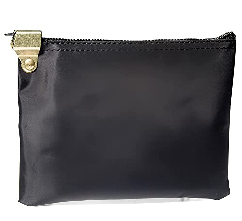 BankSupplies Lockable Medication Travel Bag – Laminated Nylon, Black, 8” x 5.5” Secure Prescription & Pill Pouch - color: Black