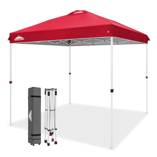 EAGLE PEAK 8x8 Pop Up Canopy Tent Easy Up Canopy Outdoor, Red - color: Red, size: 8x8