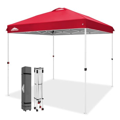 EAGLE PEAK 8x8 Pop Up Canopy Tent Easy Up Canopy Outdoor, Red - color: Red, size: 8x8