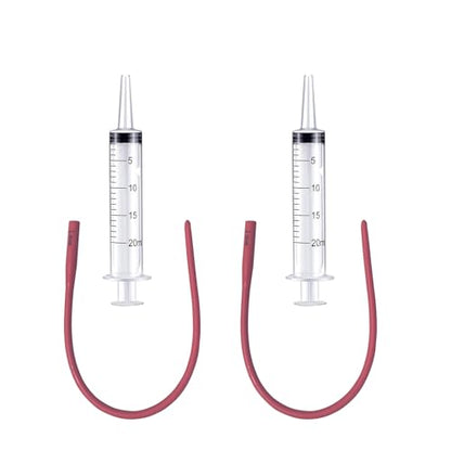 2 Set Lamb and Goat Kid Feeding Kit -2X 20FR Tube, 2x20/60/100ml Reusable Drench Goat Syringe for Lamb, Dog, Sheep,Piglet,Rabbit Feeding (20ML) - size: 20ML