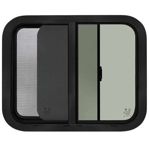 30"W x 24"H RV Windows for Cargo Trailer Camper,Tinted Horizontal Sliding - size: 30"W x 24"H