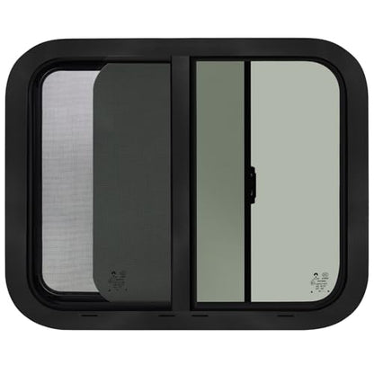 30"W x 24"H RV Windows for Cargo Trailer Camper,Tinted Horizontal Sliding - size: 30"W x 24"H