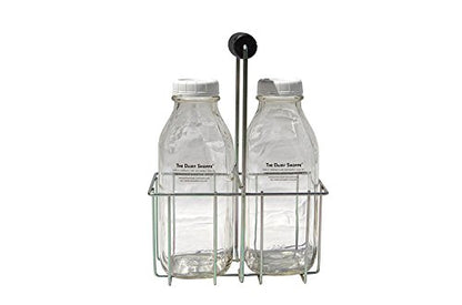 Wire Bottle Carrier for Libbey, StanPac, 32-34 oz bottles (4 Cell Carrier Only, for 32 oz Square Milk Bottles, not included) - size: 4 Cell Carrier