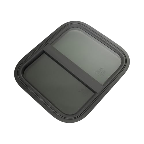 RV Window, 14" X 16" Universal RV Window Vertical Slide W/Trim Ring, Vertical Sliding Glass Window with Screen Window for Cargo, Horse Trailer, Marine Camper Window Replacement (14”x16”) - size: 14”x16”