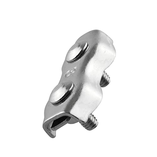 10pcs M3 Poly Rope Connector, Double Grips Cable Clamps Wires Splicer 304 Stainless Steel Polyethylene Cord Connectors for Electric Fences