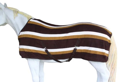 Challenger Horse Soft Fleece Cooler Contoured Exercise Sheet Blanket Wicks Liner 43EE13 - color: Canyon Stripe, size: 62 inches