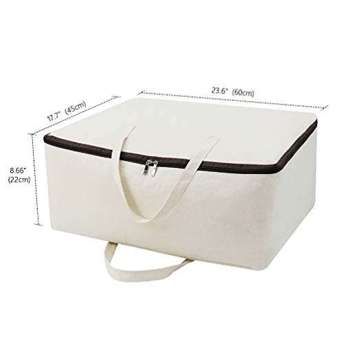 AMJ Set of 2, Storage Bags with 3-Side Zip Open & Handles, House Move or Winter Garment Storage in Wardrobe, Beige - color: Beige, 2PCS