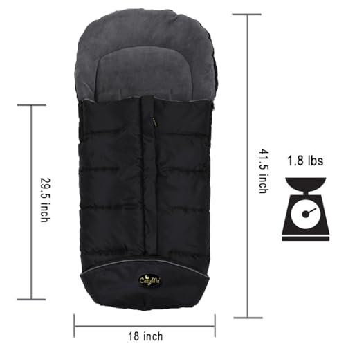 CozyMe Stroller Footmuff, Insulated Stroller Blanket Evelution, Water Repellent Winter Bunting Bag for Strollers, Central Open, Height Adjustable, M6-4T - color: Grey