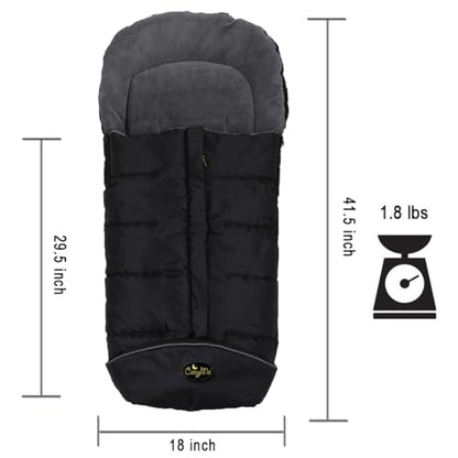 CozyMe Stroller Footmuff, Insulated Stroller Blanket Evelution, Water Repellent Winter Bunting Bag for Strollers, Central Open, Height Adjustable, M6-4T - color: Grey