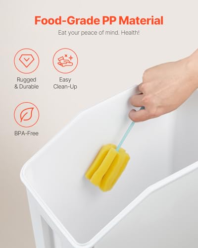 VEVOR Rice Storage Container, 3.5Gal/15Lx2 + 4.5Gal/20Lx2 Large Dog Food Dispenser Bin, Kitchen Ingredient Grain Cereal Bin, Pet food Containers with Wheels, 4 Measuring Cups, Airtight Lid, 4 Pack - size: 4.5 Gallon*2+3.5Gallon*2