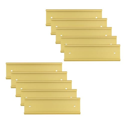 Antrader 10Pcs Door Name Plates,Aluminium Alloy Desk Name Plates,Gold,2"×8" - color: Gold,10pcs