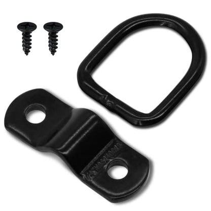 12 PCS D Ring Tie Down Anchors 1/4" Heavy Duty, Black | 2400 lbs for Trailer Truck Bed Cargo Bracket Enclosed Points Pickup Camper Tie Down Straps - size: Black 12PCS