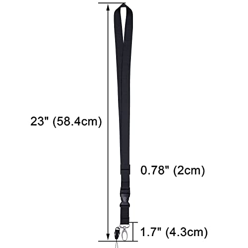 Wisdompro Office Lanyard, 5 Pack 23 inch Neck Strap Lanyards - Black - color: 5pack Black