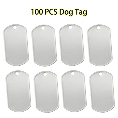 Orgrimmar 100PCS Dog Tag Shiny Stainless Steel Military spec Engraved-Blank